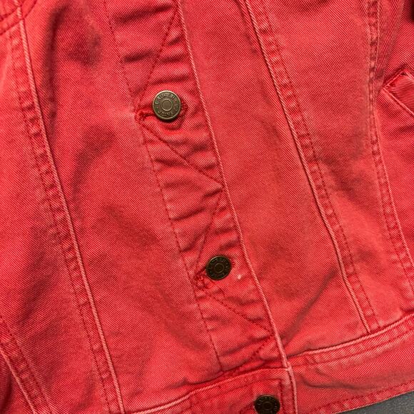 Lauren Ralph Lauren Red Denim Jacket Button Up Y2K Jean Streetwear Preppy Large - Picture 8 of 14